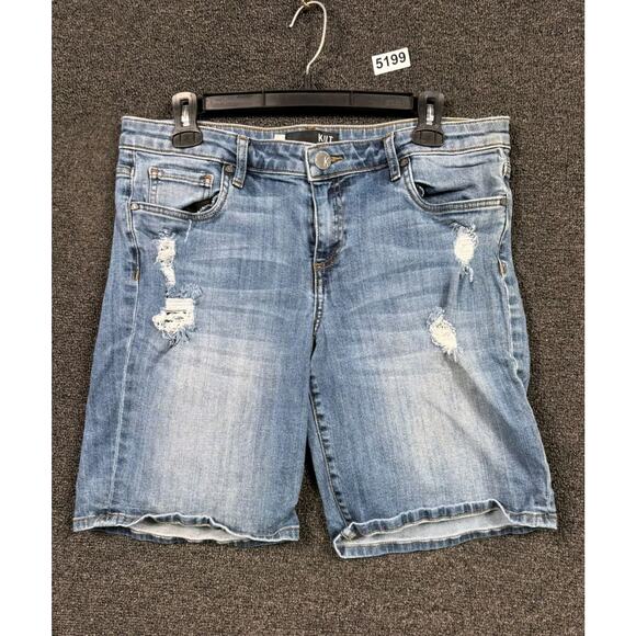 KUT from the Kloth Catherine Boyfriend Shorts Womens Sz 10 Blue Denim Mid Rise - Picture 1 of 9